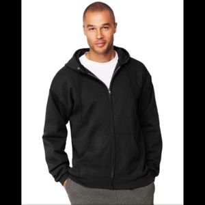 Hanes Black Zip Up Hoodie Hooded Jacket